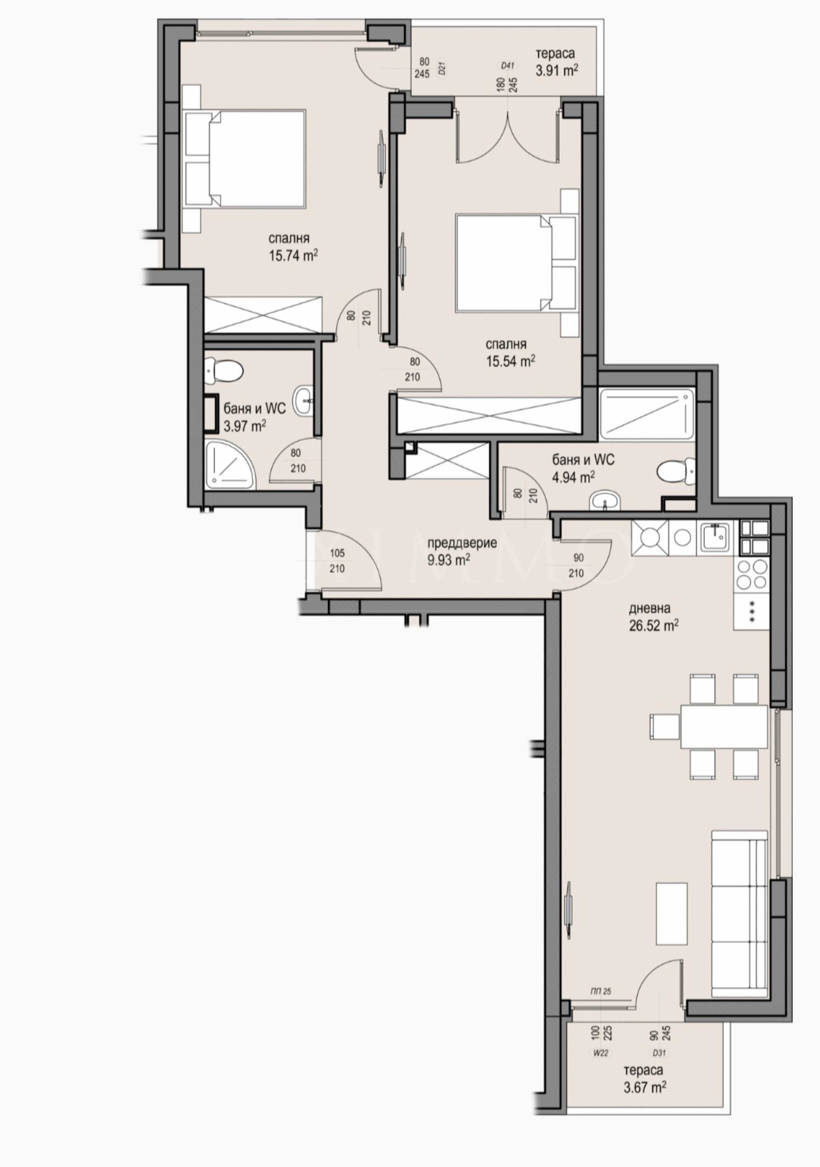 Продава 3-СТАЕН, гр. София, Малинова долина, снимка 2 - Апартаменти - 54614641