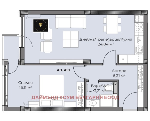 Til salg  1 soveværelse Plovdiv , Hristo Smirnenski , 68 kvm | 27081495 - billede [2]