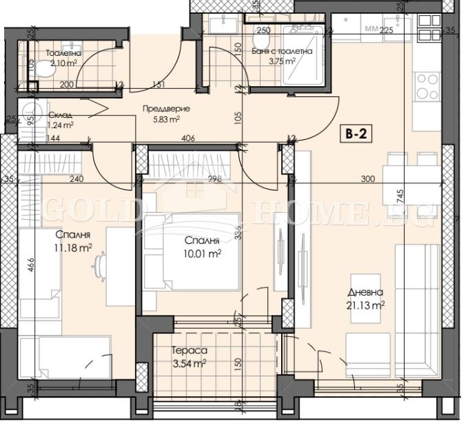 For Sale  2 bedroom Plovdiv , Gagarin , 86 sq.m | 32449751 - image [2]