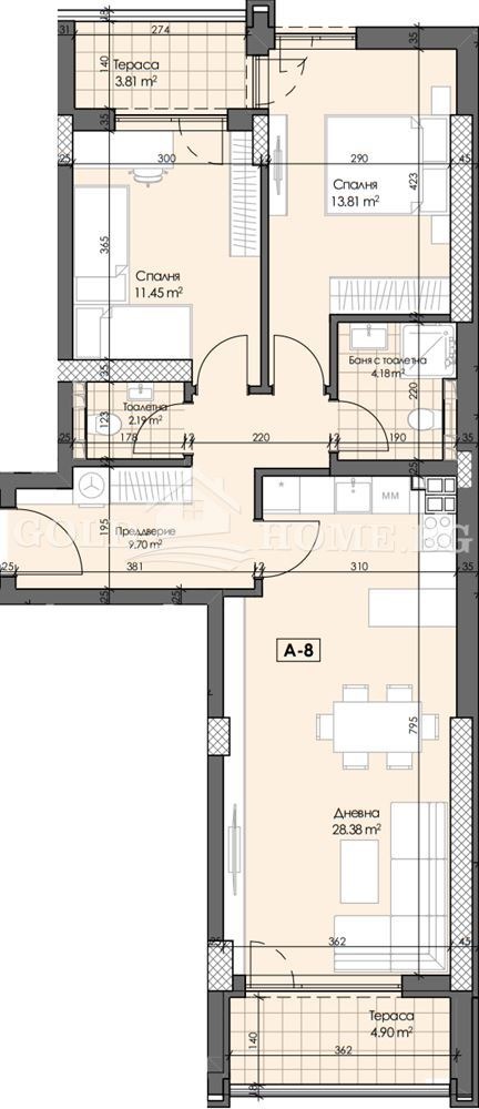 For Sale  2 bedroom Plovdiv , Gagarin , 86 sq.m | 32449751 - image [4]