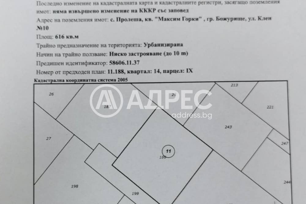 Продава ПАРЦЕЛ, гр. Божурище, област София област, снимка 2 - Парцели - 53439294