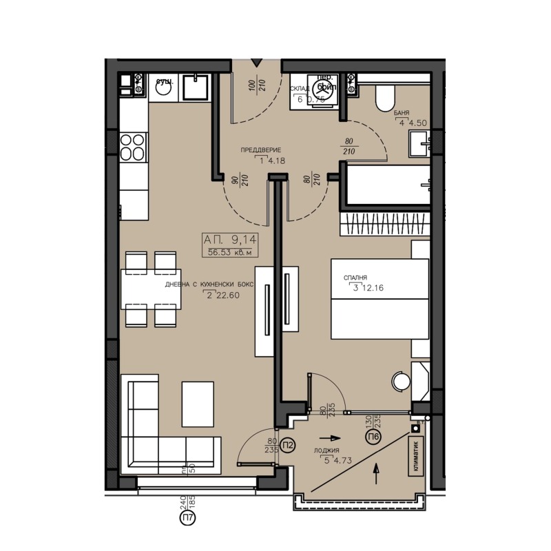 Myytävänä  1 makuuhuone Sofia , Malinova dolina , 68 neliömetriä | 90404555 - kuva [4]