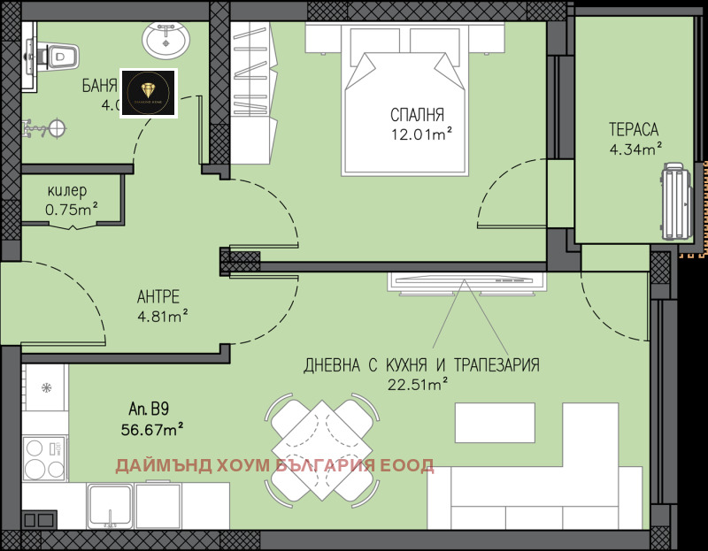 Продава 2-СТАЕН, гр. Пловдив, Остромила, снимка 2 - Aпартаменти - 47302200