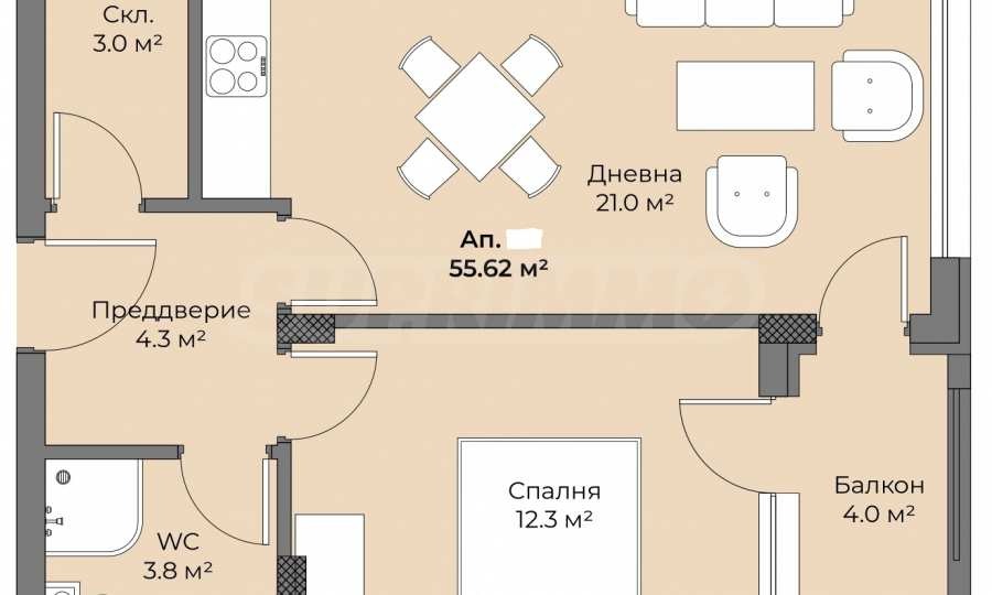 Продава 2-СТАЕН, гр. Пловдив, Беломорски, снимка 2 - Апартаменти - 53018569
