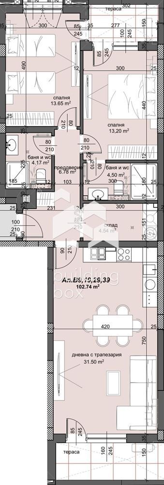 Eladó  2 hálószobás Plovdiv , Trakija , 122 négyzetméter | 87980564 - kép [2]