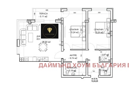 Продаја  2 спаваће собе Пловдив , Младежки Халм , 111 м2 | 65691522 - слика [2]