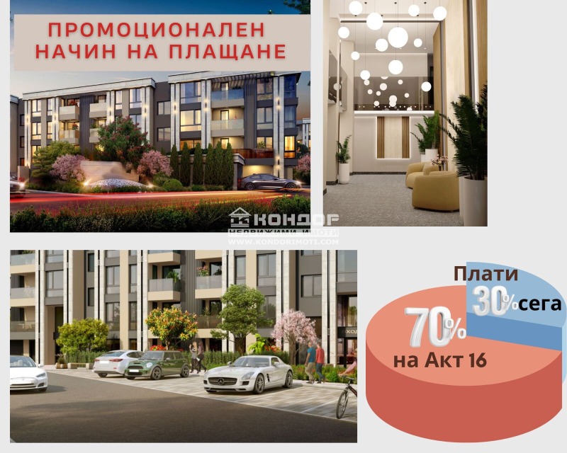 De vânzare  1 dormitor Plovdiv , Vâstaniciesci , 70 mp | 70311382