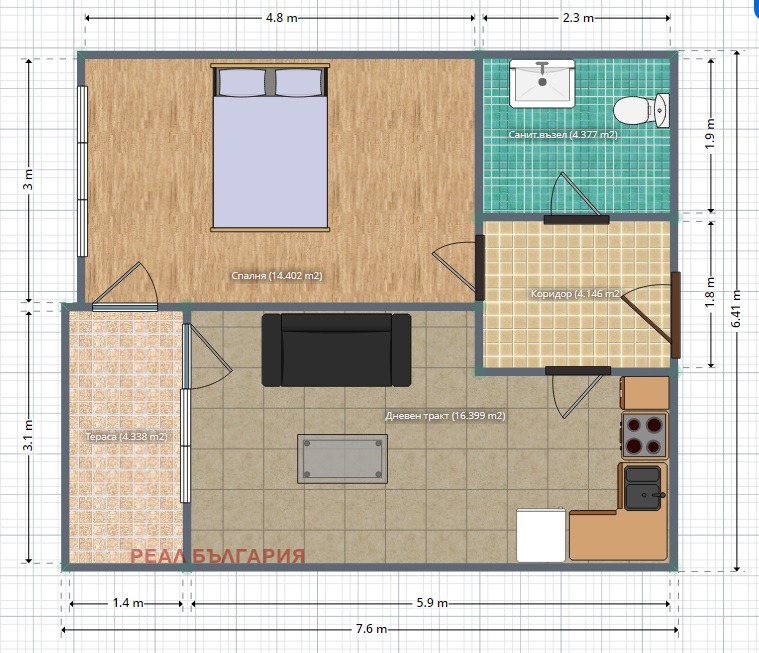 Zu verkaufen  1 Schlafzimmer Ruse , Wazraschdane , 58 qm | 82206674