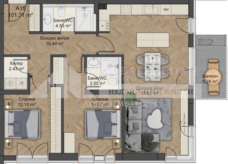 En venta  2 dormitorios Plovdiv , Komatevski vazel , 125 metros cuadrados | 64678214 - imagen [2]
