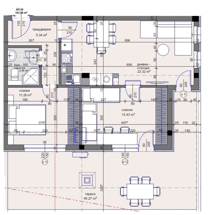 Продаја  2 спаваће собе Стара Загора , Три чучура - север , 132 м2 | 87531748 - слика [2]