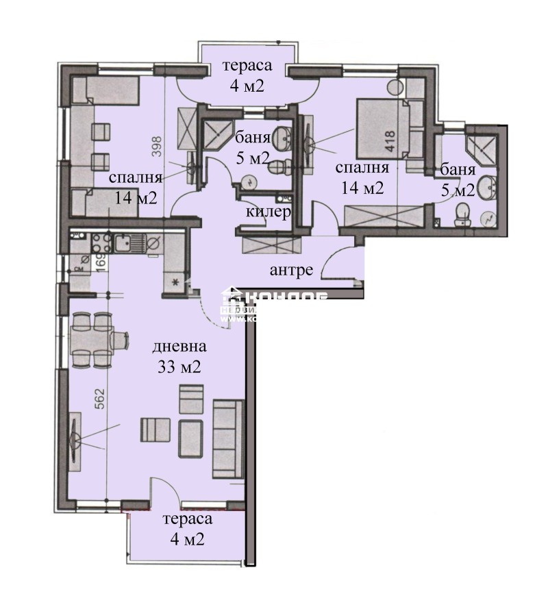 Продава 3-СТАЕН, гр. Пловдив, Въстанически, снимка 2 - Aпартаменти - 44543677