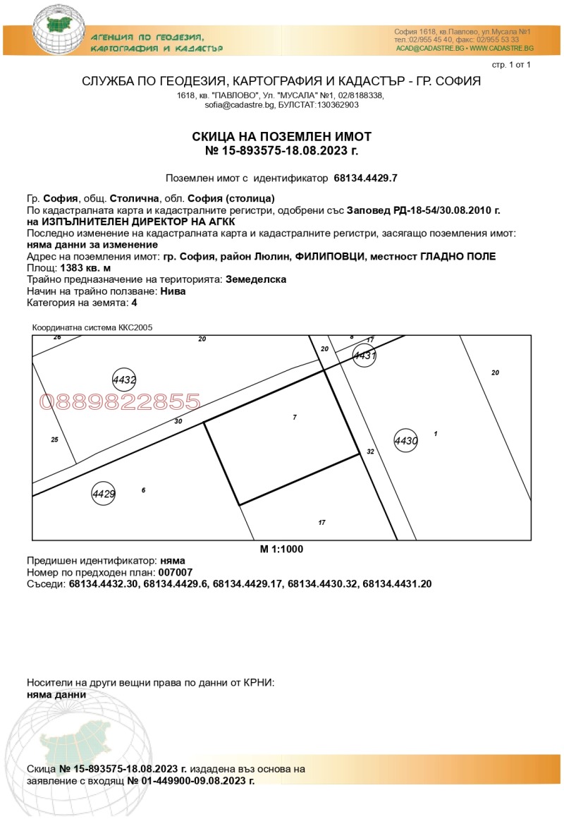 Продава ПАРЦЕЛ, гр. София, Филиповци, снимка 5 - Парцели - 47997749