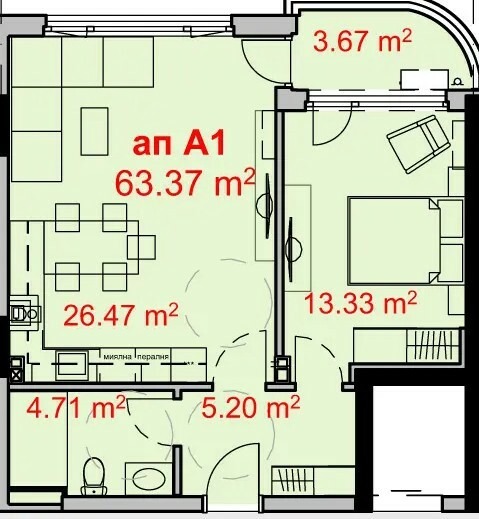Продава 2-СТАЕН, гр. Бургас, Изгрев, снимка 4 - Апартаменти - 56132598