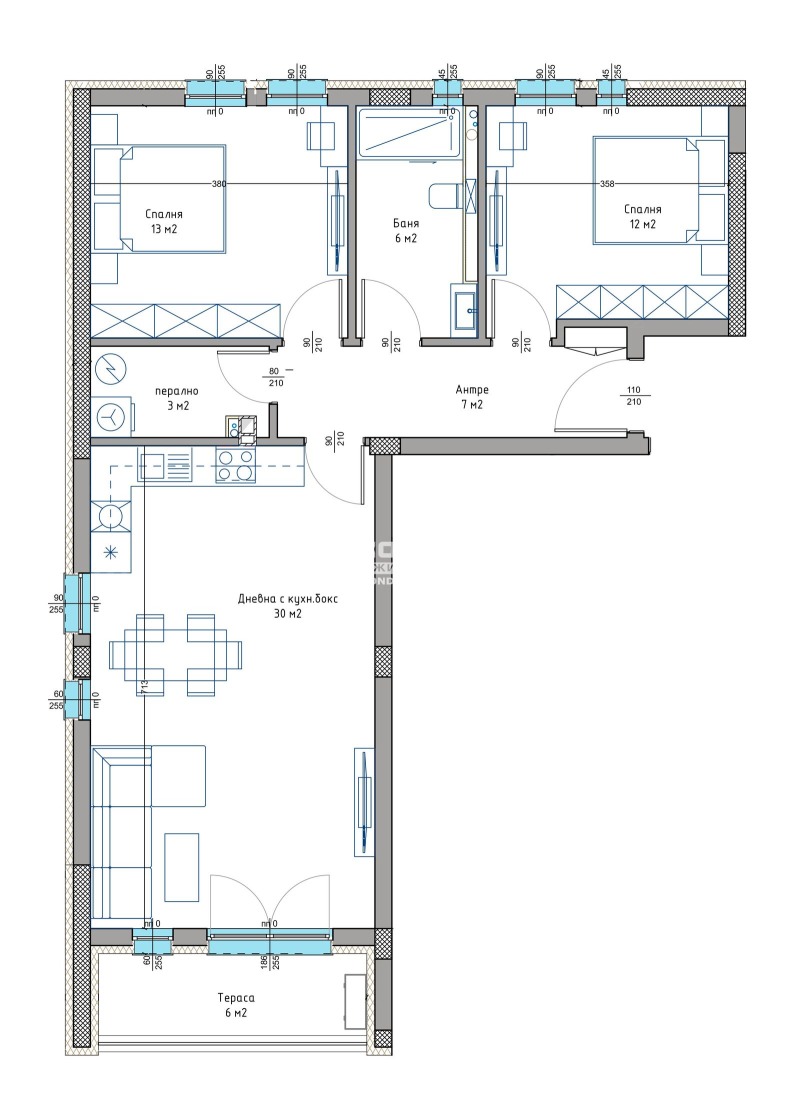 Продаја  2 спаваће собе Пловдив , Христо Смирненски , 146 м2 | 41121103 - слика [2]