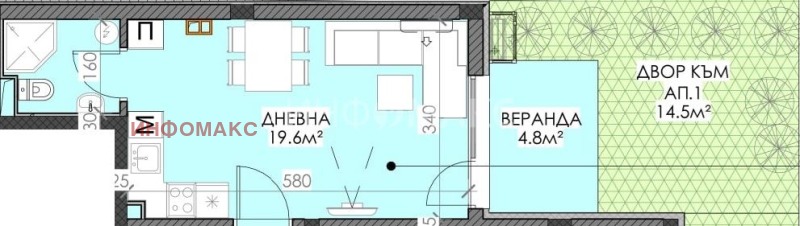 Продава 1-СТАЕН, гр. Бургас, Сарафово, снимка 1 - Aпартаменти - 49528719