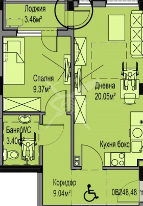 1 chambre Meden roudnik - zona A, Bourgas 1