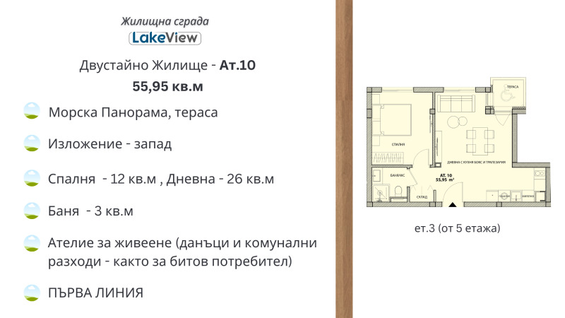 Продава 2-СТАЕН, гр. Поморие, област Бургас, снимка 3 - Aпартаменти - 49441493