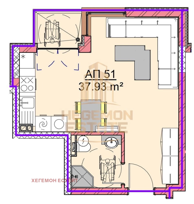 In vendita  Studio Varna , Vinitsa , 44 mq | 62345499 - Immagine [2]