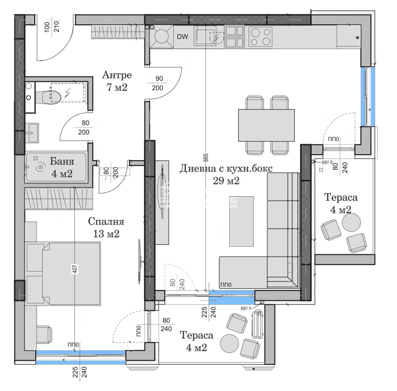Продаја  1 спаваћа соба Пловдив , Христо Смирненски , 90 м2 | 29001235 - слика [2]