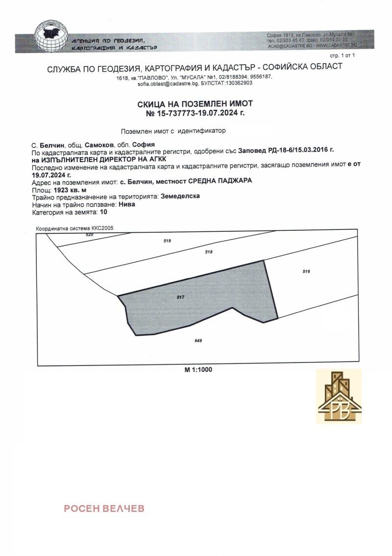 На продаж  Земля область София , Белчин , 2 dka | 57287515