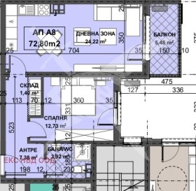 1 soveværelse Ostromila, Plovdiv