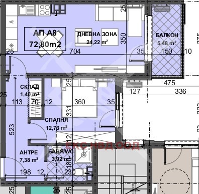 Na prodej  1 ložnice Plovdiv , Ostromila , 72 m2 | 81913776
