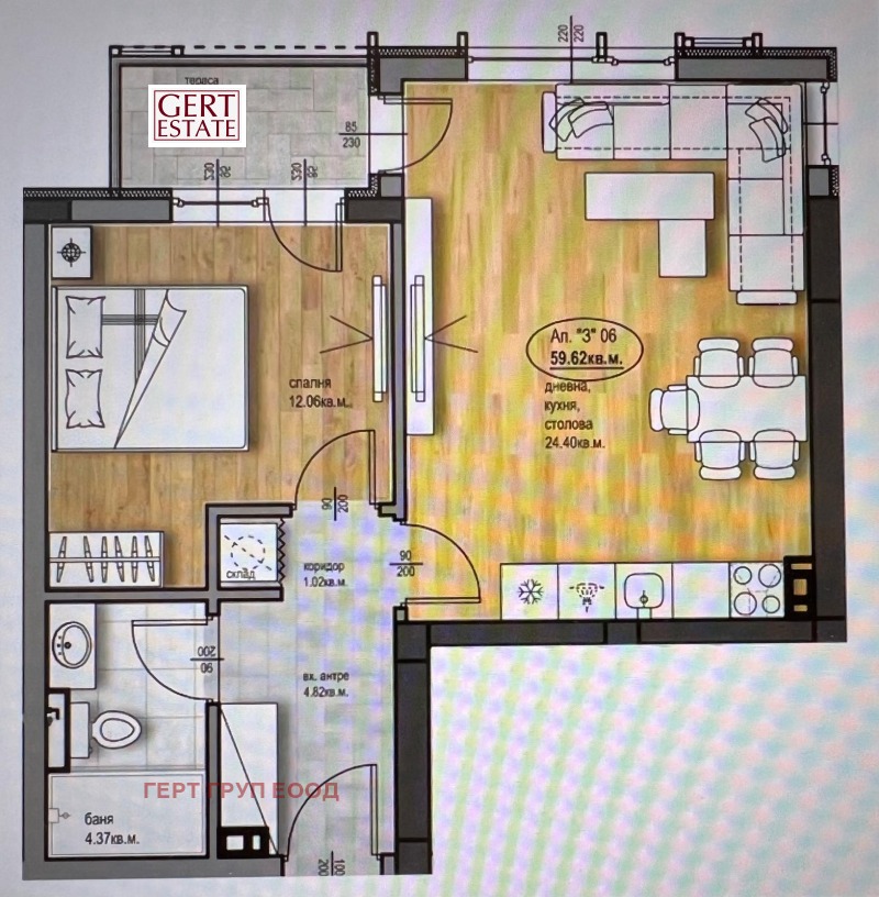 Продава 2-СТАЕН, гр. Пловдив, Христо Смирненски, снимка 4 - Апартаменти - 51498412