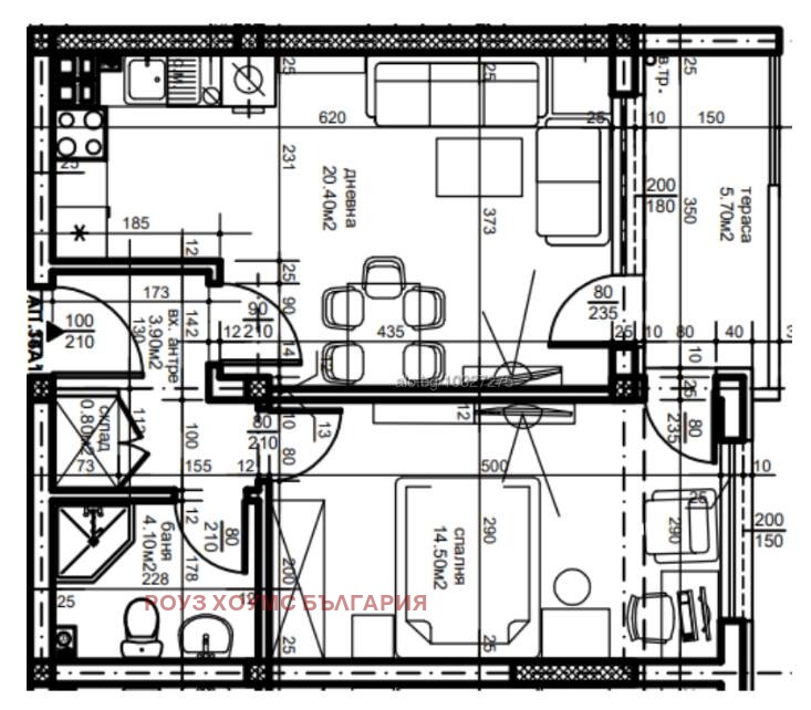 À vendre  1 chambre Plovdiv , Yujen , 66 m² | 74385024 - image [2]