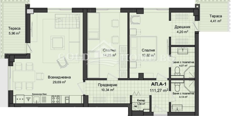 Til salg  2 soveværelser Plovdiv , Gagarin , 92 kvm | 47809817 - billede [7]
