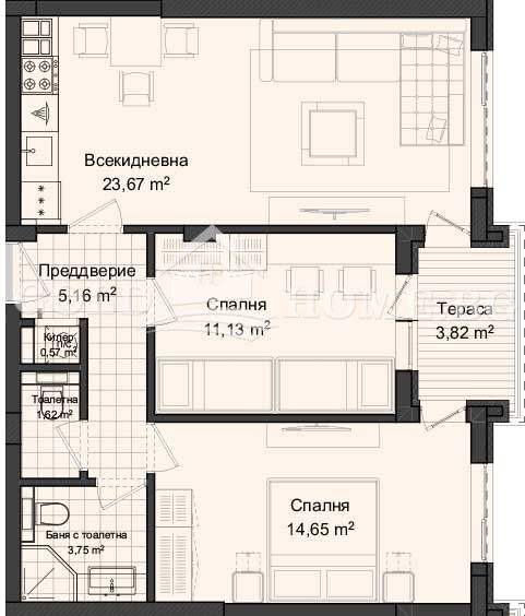 Til salg  2 soveværelser Plovdiv , Gagarin , 92 kvm | 47809817 - billede [2]