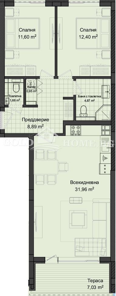 Til salg  2 soveværelser Plovdiv , Gagarin , 92 kvm | 47809817 - billede [3]