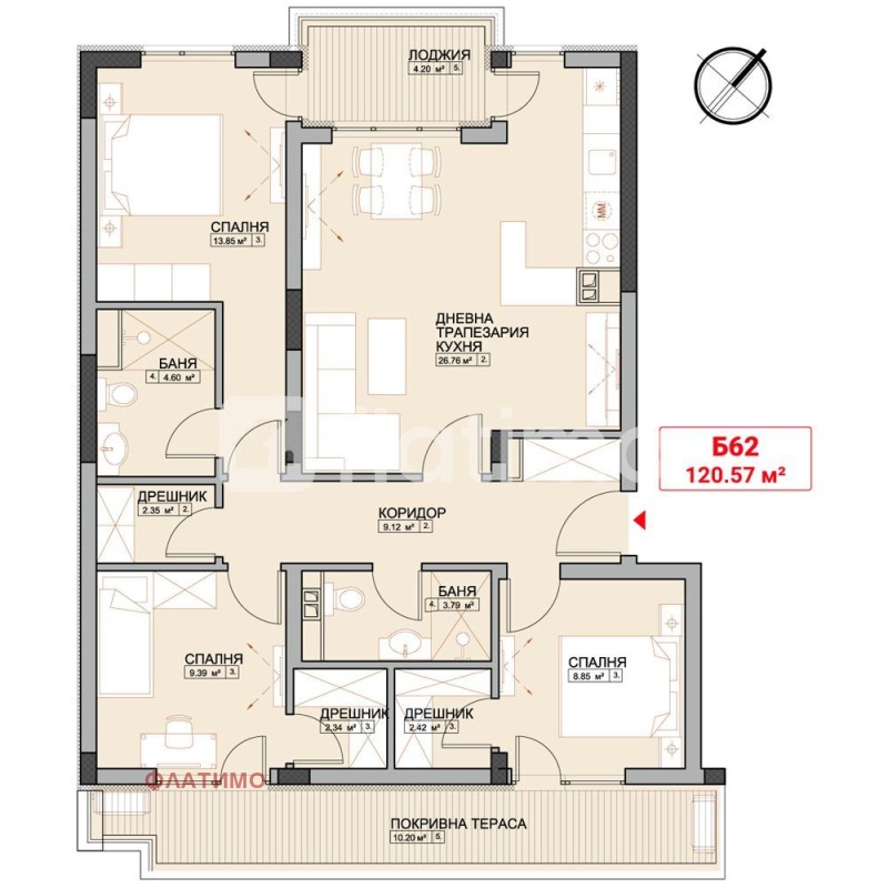 Eladó  3 hálószobás Sofia , Mladost 4 , 143 négyzetméter | 34780936 - kép [2]