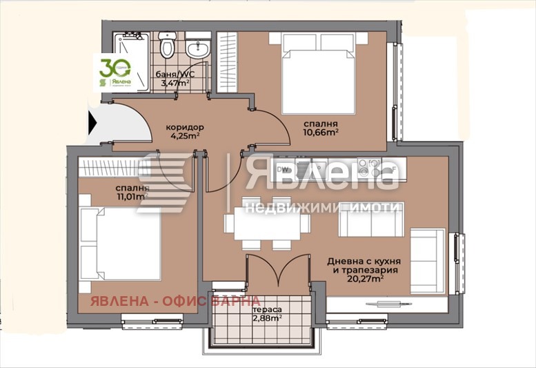 Продава 3-СТАЕН, гр. Варна, Погреби, снимка 2 - Aпартаменти - 47058161