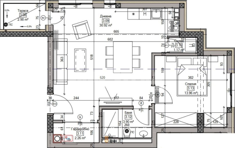 Til salgs  1 soverom Sofia , Hladilnika , 82 kvm | 11639372 - bilde [3]
