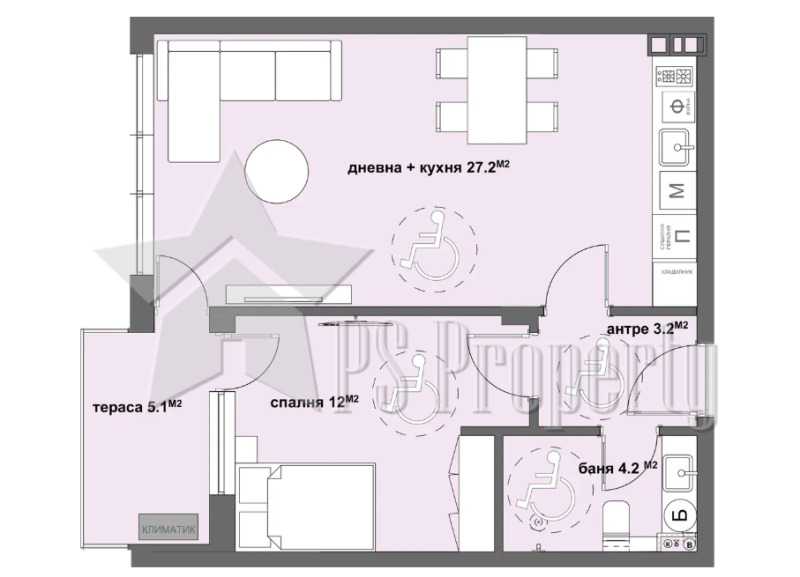 En venta  1 dormitorio Stara Zagora , Samara 3 , 66 metros cuadrados | 75983568 - imagen [4]