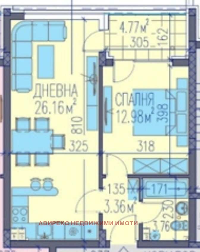 Продаја  1 спаваћа соба Пловдив , Каменица 2 , 73 м2 | 12534713 - слика [6]