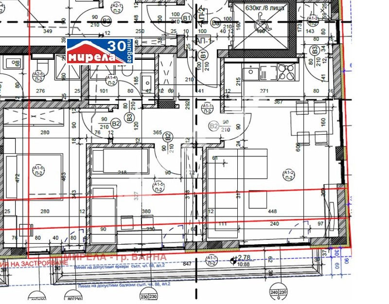 Satılık  2 yatak odası Varna , Asparuhovo , 95 metrekare | 61082169