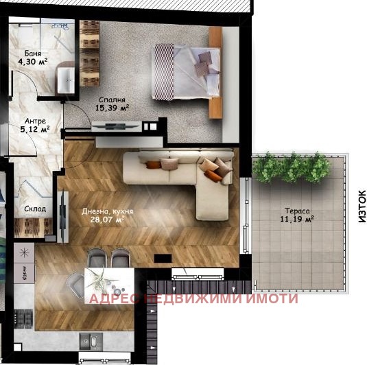 Продается  1 спальня Стара Загора , Център , 100 кв.м | 66076836 - изображение [2]