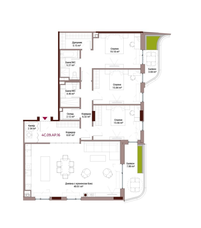 Satılık  3 yatak odası Sofia , Lozenec , 227 metrekare | 35593473 - görüntü [2]