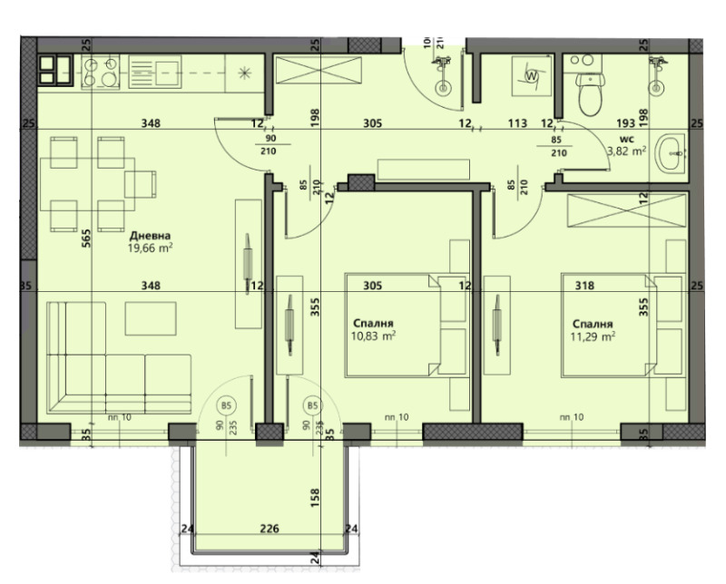 Продава 3-СТАЕН, гр. Варна, Виница, снимка 2 - Aпартаменти - 49083206