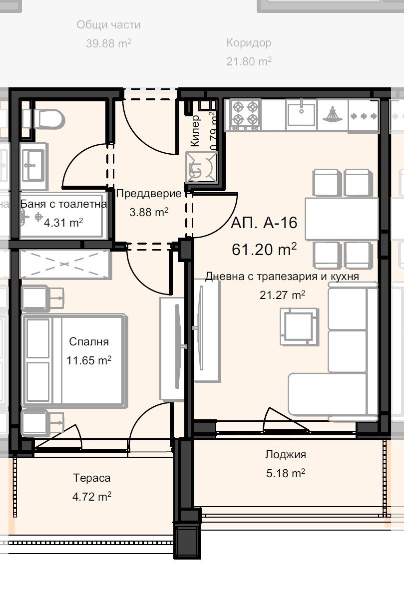 Продава 2-СТАЕН, гр. Пловдив, Остромила, снимка 4 - Апартаменти - 53825136