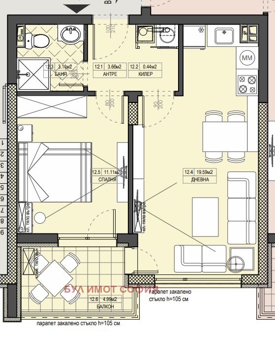 Te koop  1 slaapkamer regio Blagoëvgrad , Sandanski , 64 m² | 31981792 - afbeelding [4]