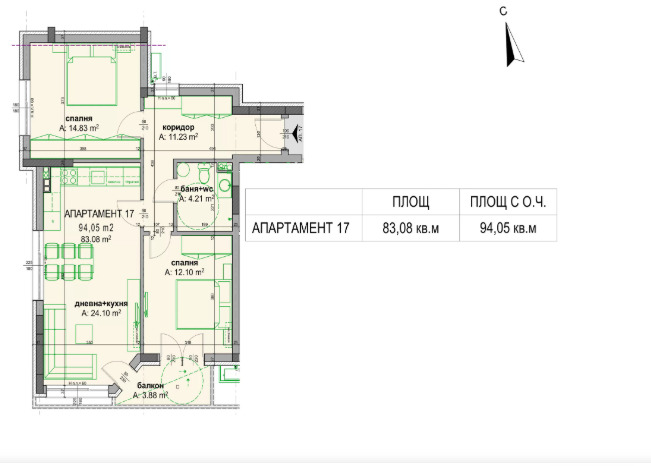 Продава 3-СТАЕН, град Бургас, Меден рудник - зона Г • 115000 € / 224920.45 лв. • 79873647 1