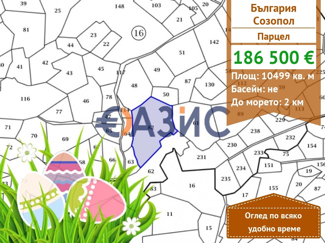 Продава ПАРЦЕЛ, гр. Созопол, област Бургас
