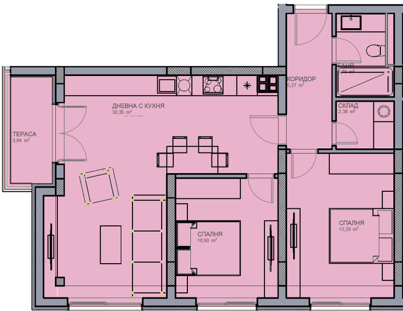 Zu verkaufen  2 Schlafzimmer Plowdiw , Hristo Smirnenski , 98 qm | 29851630 - Bild [2]