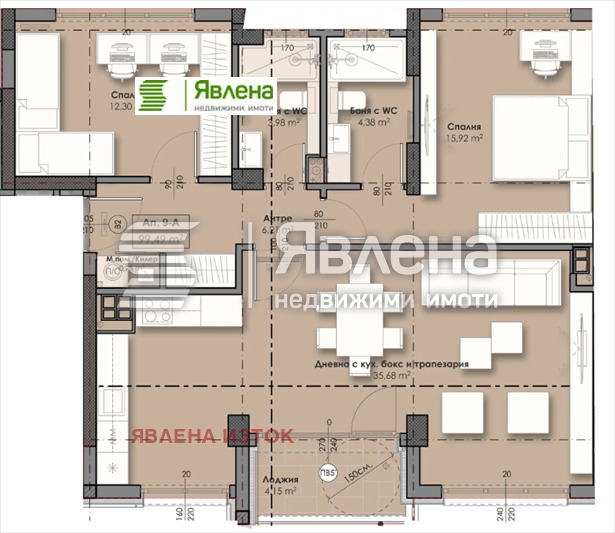 Eladó  2 hálószobás Sofia , Vrabnica 2 , 121 négyzetméter | 30724781