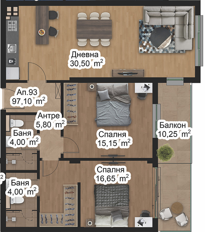 Satılık  2 yatak odası Plovdiv , Zapaden , 121 metrekare | 84387673 - görüntü [4]