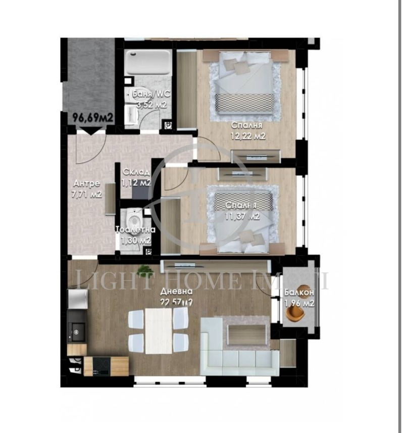 En venta  2 dormitorios Plovdiv , Kyuchuk Parizh , 97 metros cuadrados | 89867094 - imagen [14]
