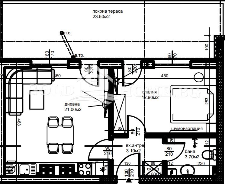 Na prodej  1 ložnice Plovdiv , Južen , 61 m2 | 69589072 - obraz [5]