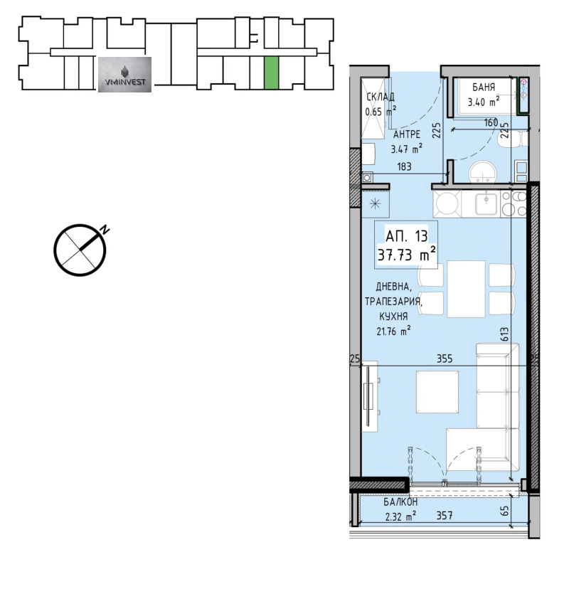 Zu verkaufen  Studio Sofia , Malinowa dolina , 44 qm | 61698408 - Bild [4]